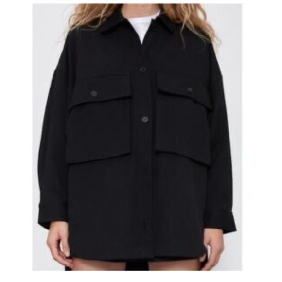 Zara Black Oversized Utility Jacket - Picture 1 of 6